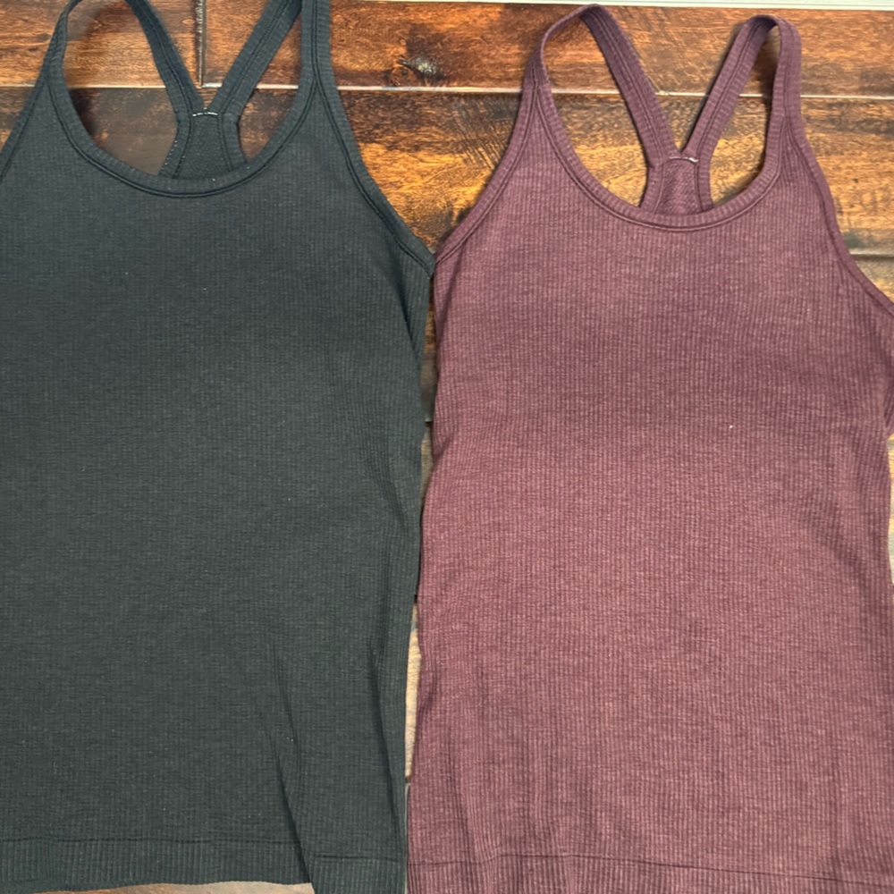 lululemon ribbed ebb to street tanks